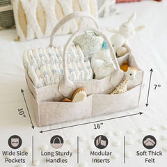PUTSKA diaper caddy-darkmocha-xl with open compartments makes changing essentials easy to grab.