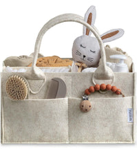 PUTSKA baby diaper caddy extra-large white holds diapers and wipes within reach