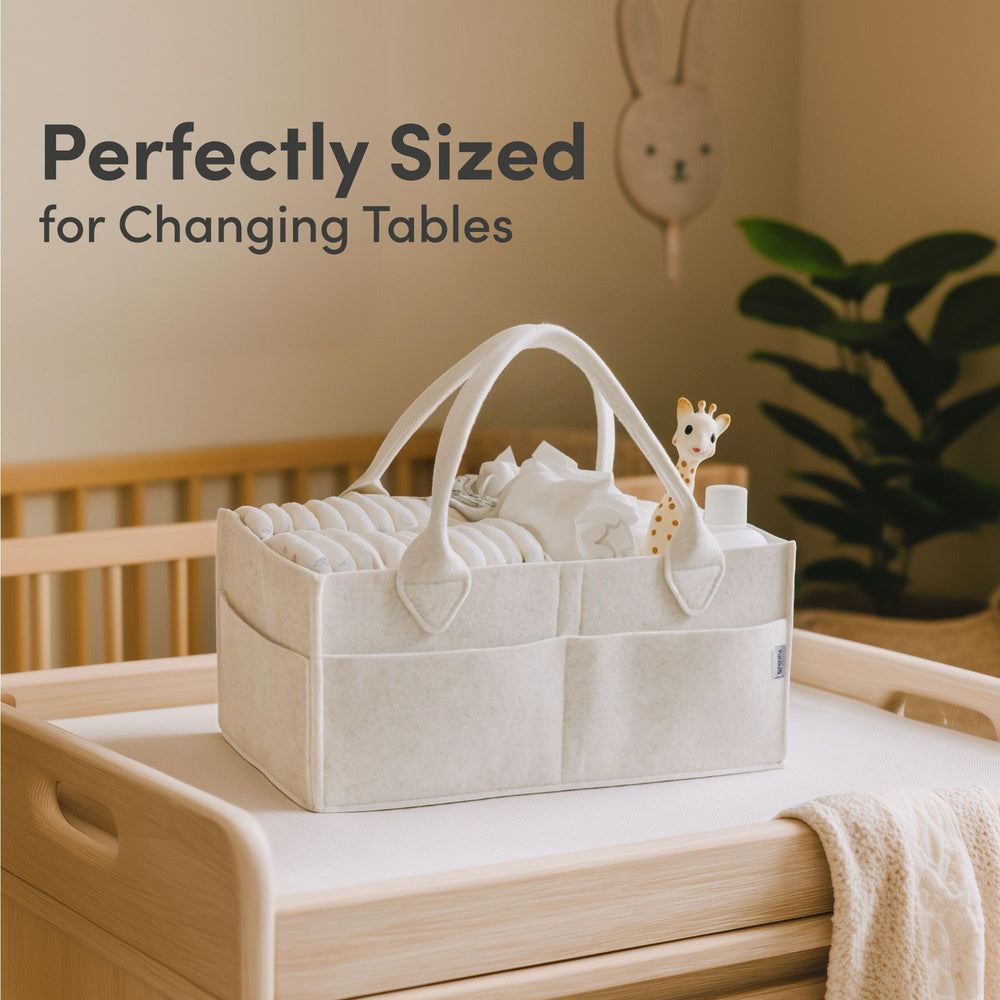 PUTSKA diaper caddy organizer with removable dividers for flexible storage