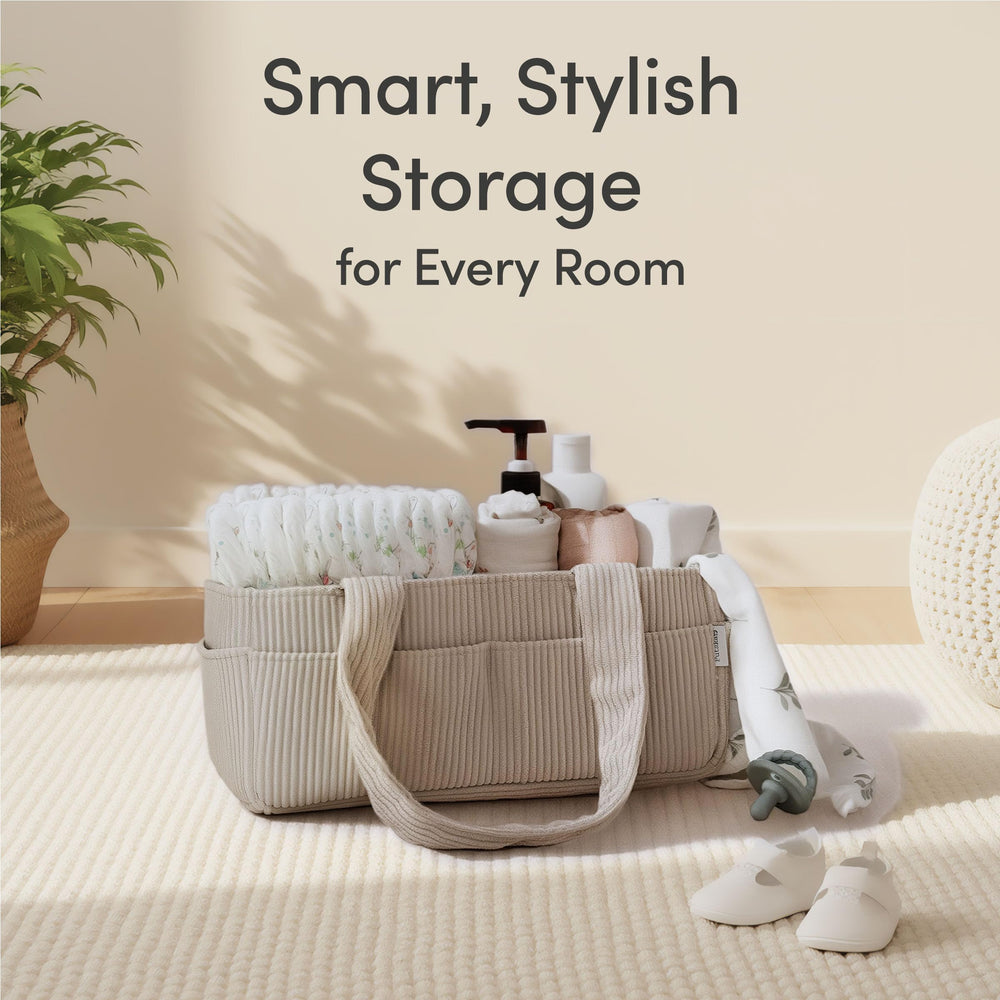 PUTSKA baby items organizer doubles as a bath caddy for quick reach
