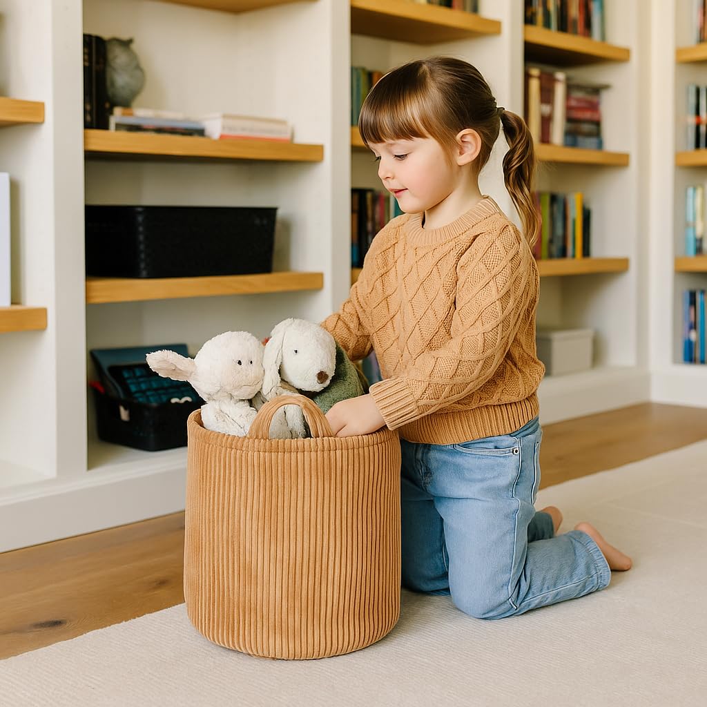 Putska baby nursery blanket basket adds soft, stylish storage to any corner.