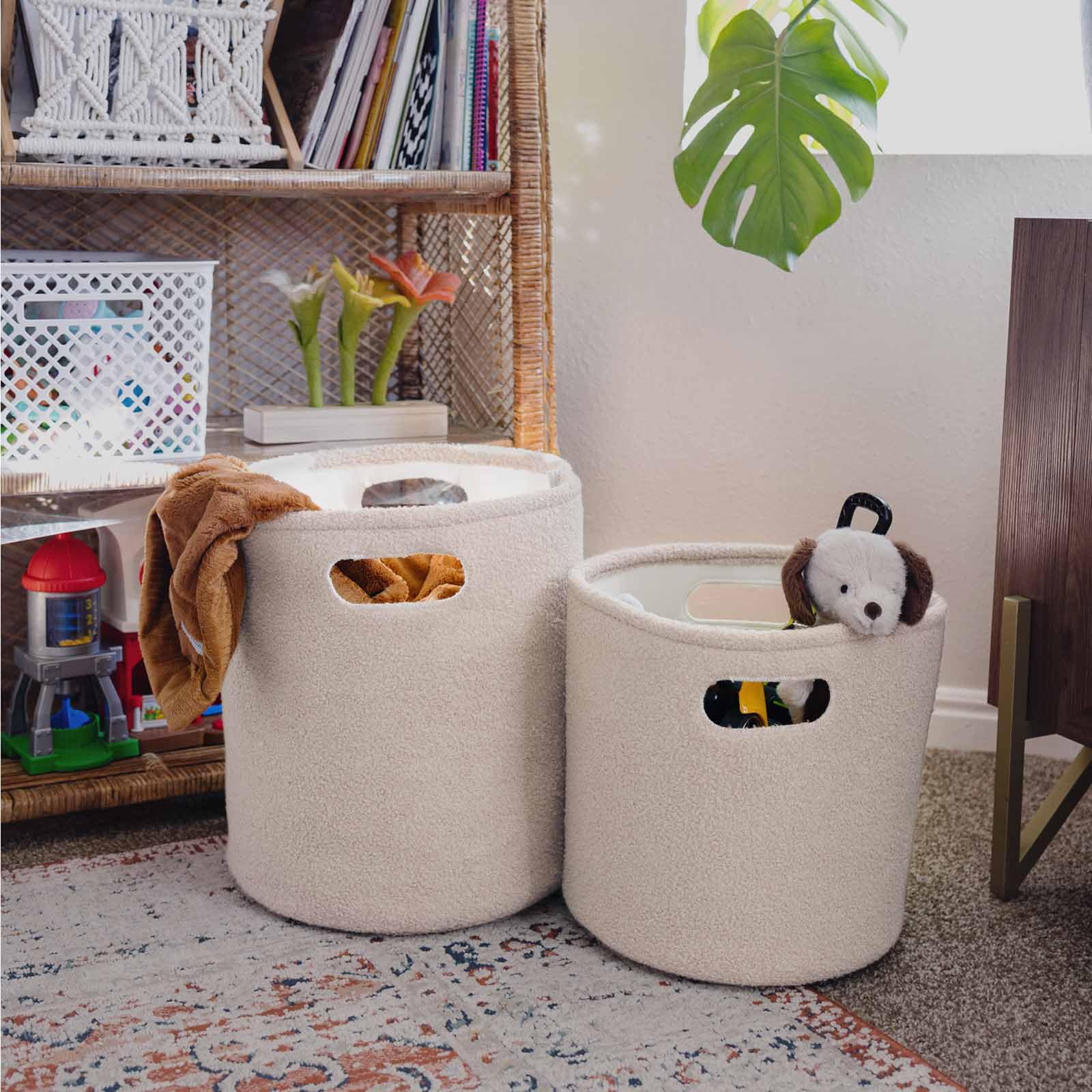 PUTSKA nursery hamper for baby laundry, neatly fitting into any room.