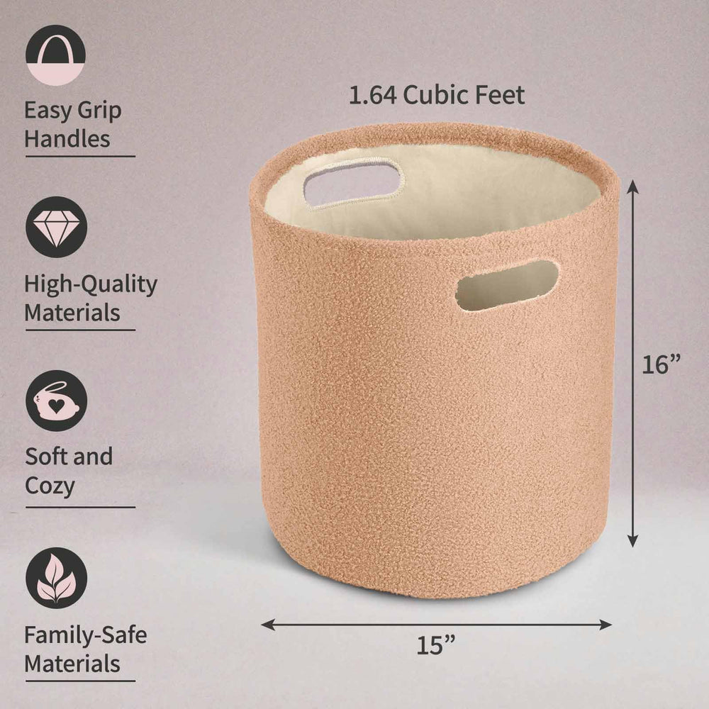 PUTSKA living room round storage basket for blankets adds soft, practical storage.