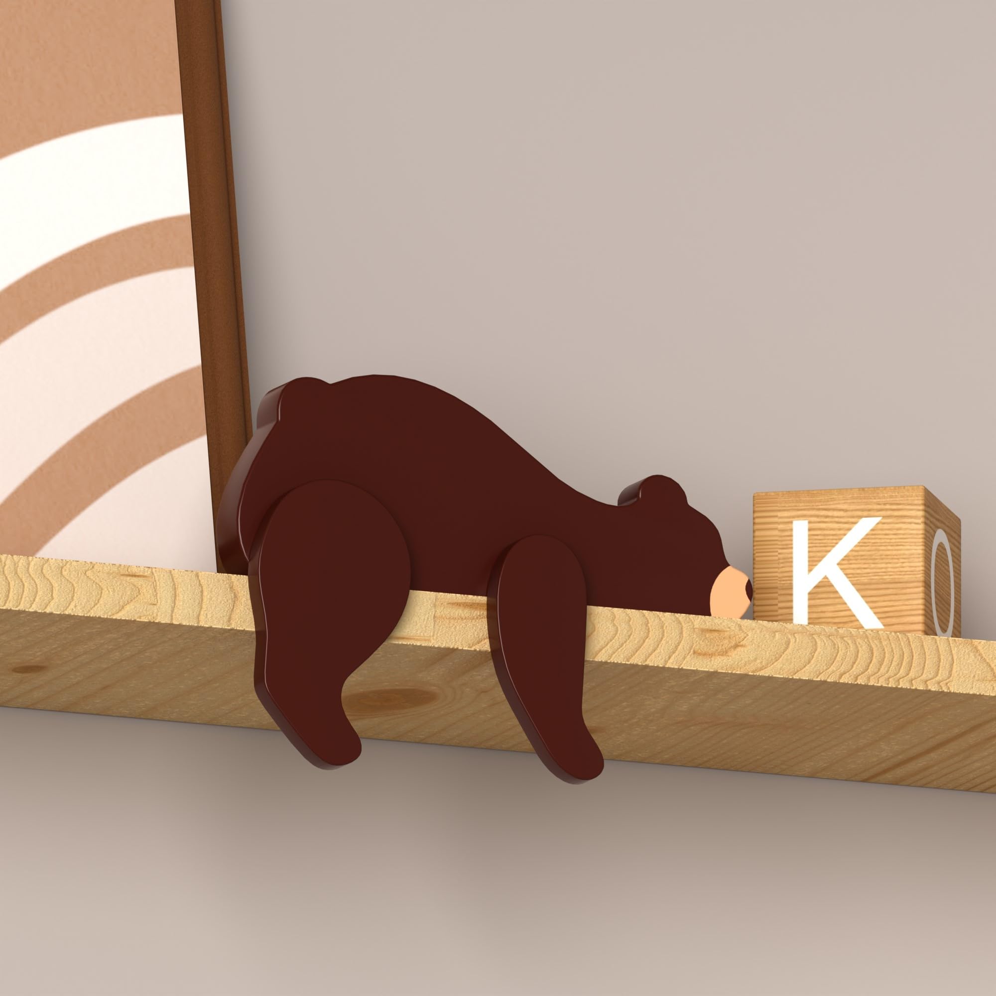 PUTSKA bear nursery decor pairs with deer or raccoon accents for cohesive woodland styling.
