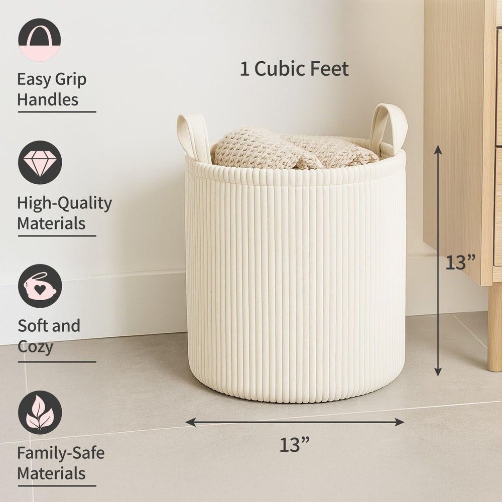 PUTSKA Blanket Basket round storage for blankets doubles as nursery storage