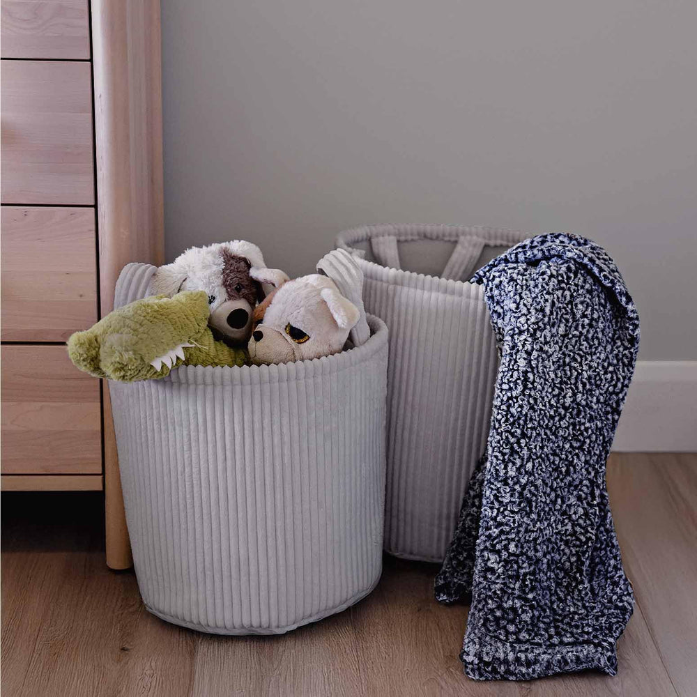 PUTSKA Blanket Basket round storage for blankets adds cozy organization.