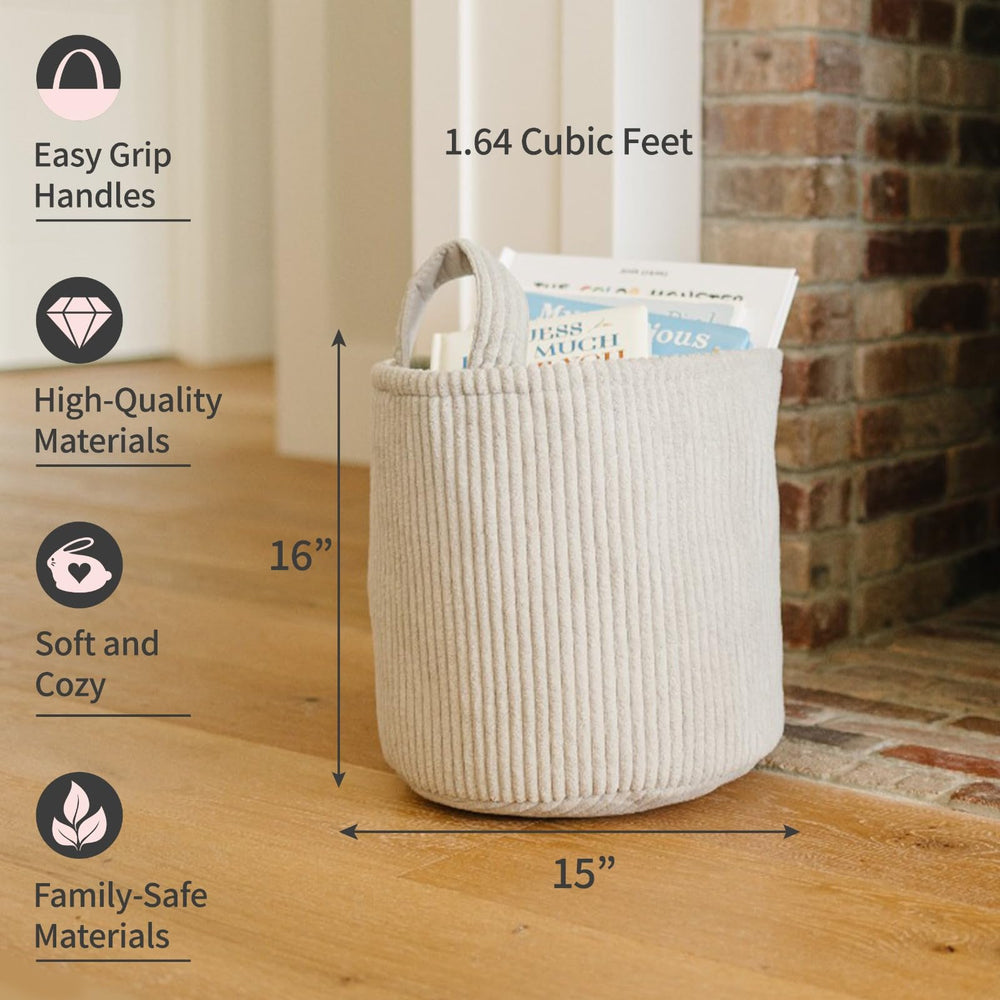 PUTSKA round blanket basket stores blankets for cozy living spaces.