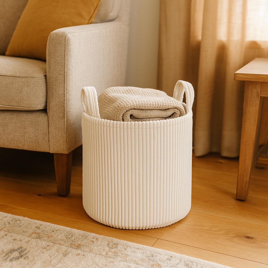PUTSKA Blanket Basket round storage for toys keeps playrooms tidy and organized