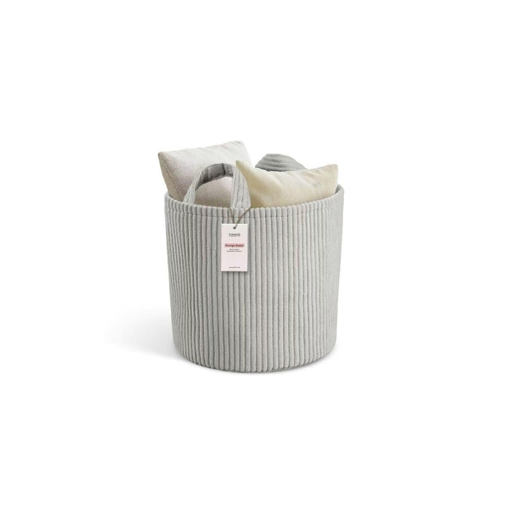 PUTSKA Blanket Basket round storage for toys keeps nursery organized.