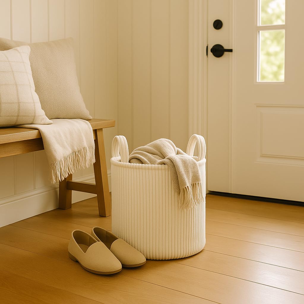 PUTSKA clothes-storage basket with sturdy handles keeps bedrooms organized