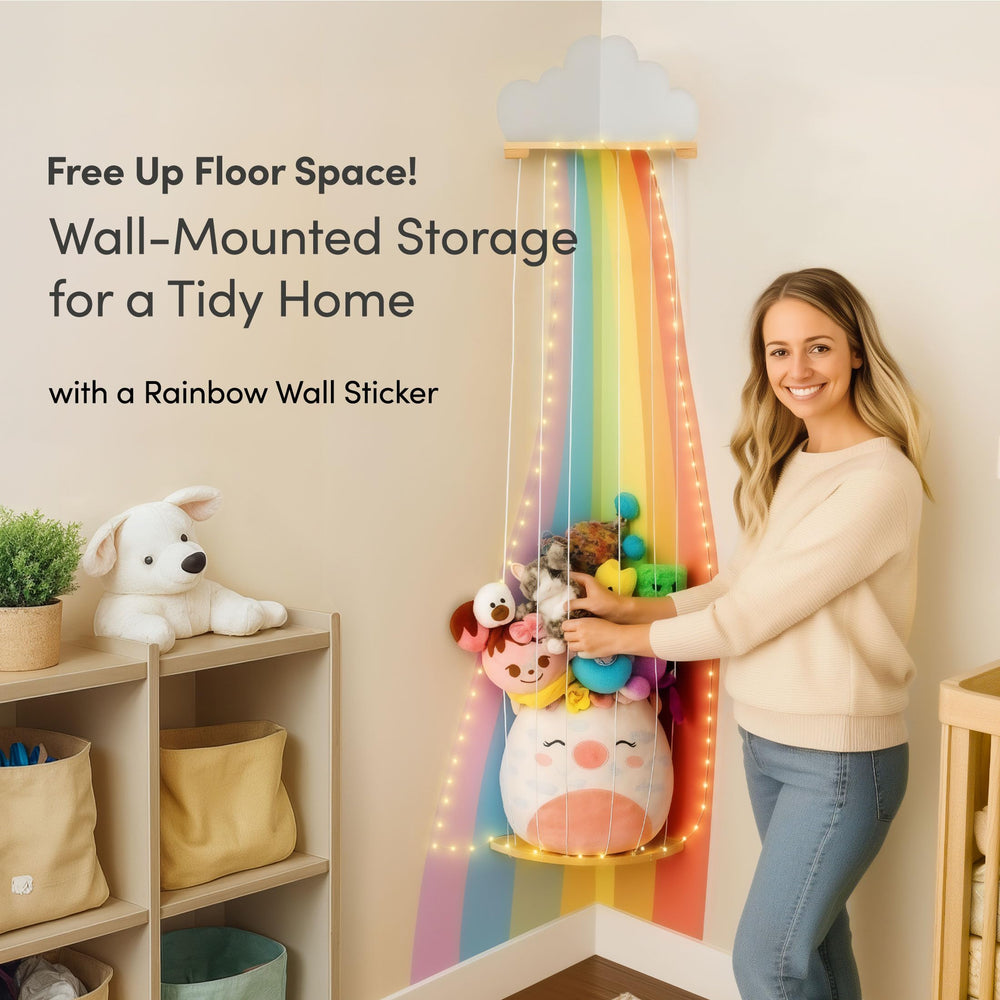PUTSKA corner plush display showcasing compact corner organization