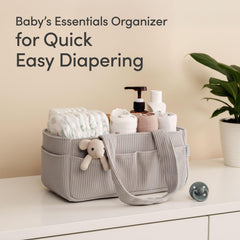 PUTSKA diaper caddy with 3 compartments and 6 pockets keeps essentials organized