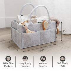 PUTSKA diaper caddy in car setup for travel diaper changes.