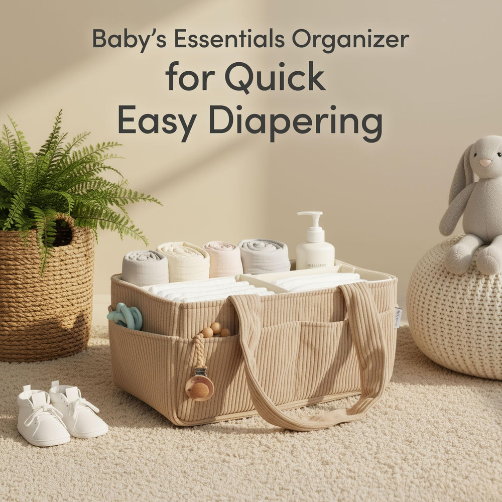 PUTSKA diaper caddy size 14x9x7 inches for easy changing table access