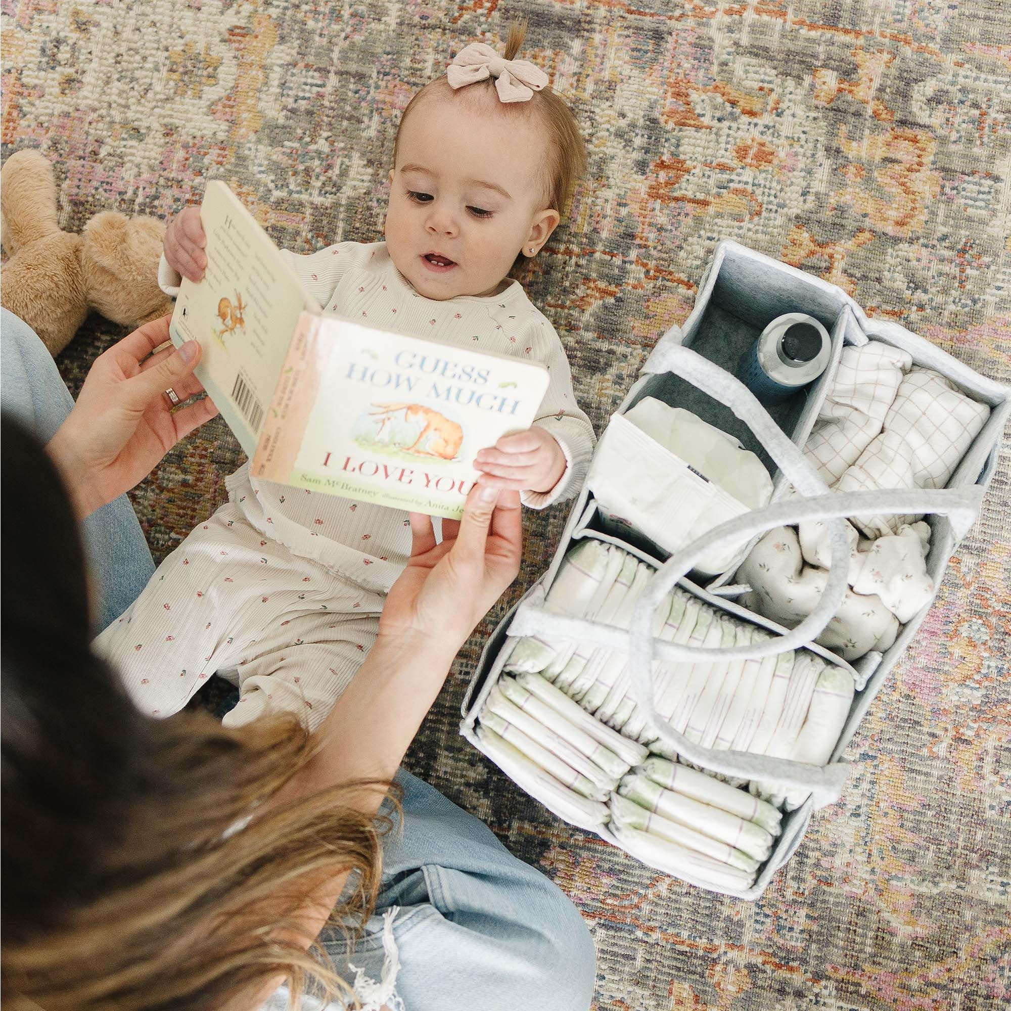 PUTSKA Diaper Caddy with long handles for easy carrying