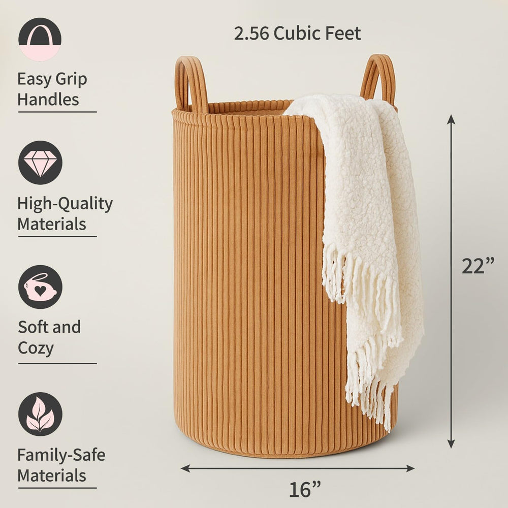 PUTSKA laundry basket filled with blankets for cozy storage.