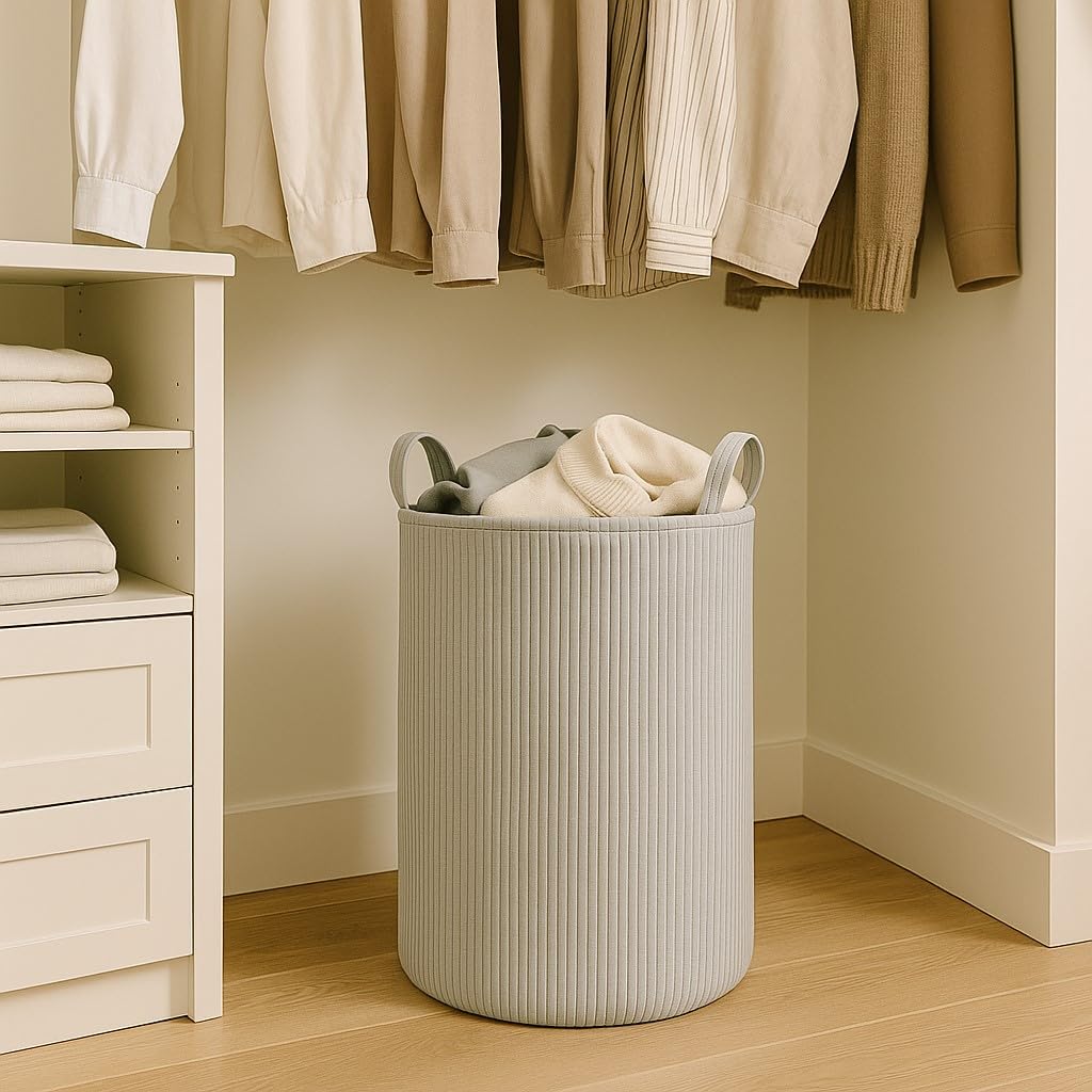 PUTSKA laundry basket used for toy storage in a kids room.