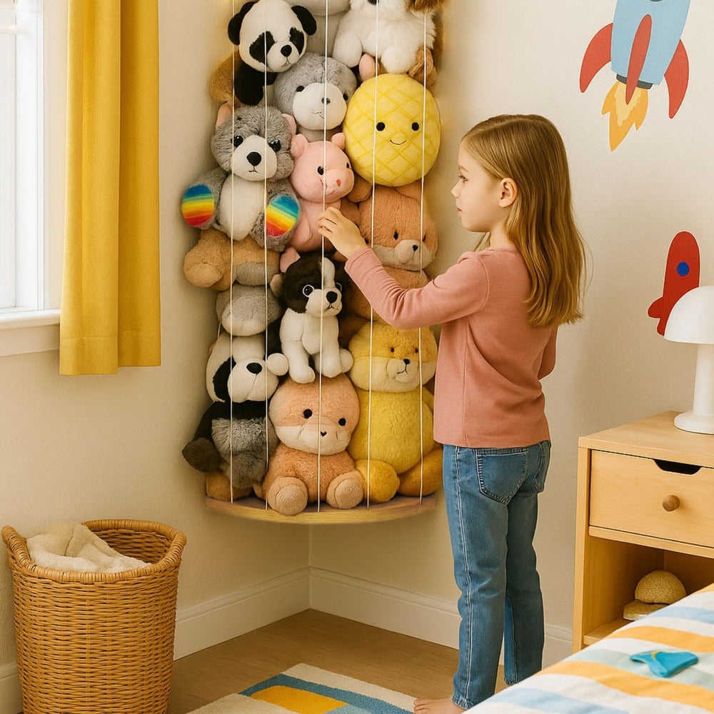 PUTSKA Corner Display Gallery creates an inviting, neat nursery look.