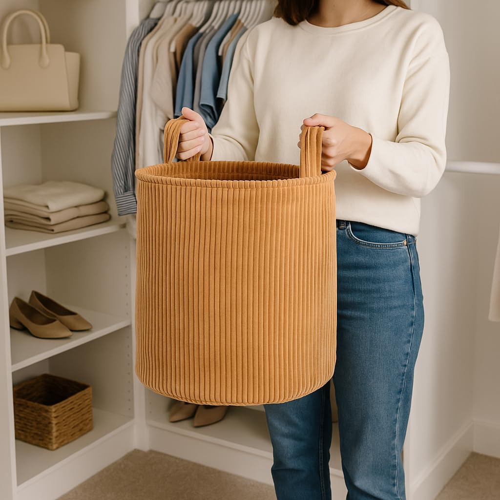 PUTSKA nursery hamper for blankets and textiles in a cozy space