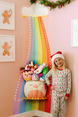 PUTSKA nursery hanging organizer wall mount in rainbow for plush storage