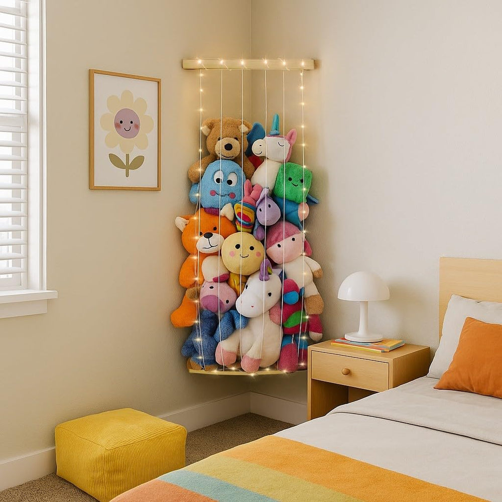 PUTSKA Nursery Hanging Organizer wall-mounted for space-saving plush storage.