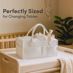 PUTSKA nursery storage basket with six external pockets for quick access