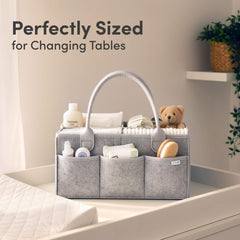 PUTSKA portable diaper basket with handles is ideal for car trips.