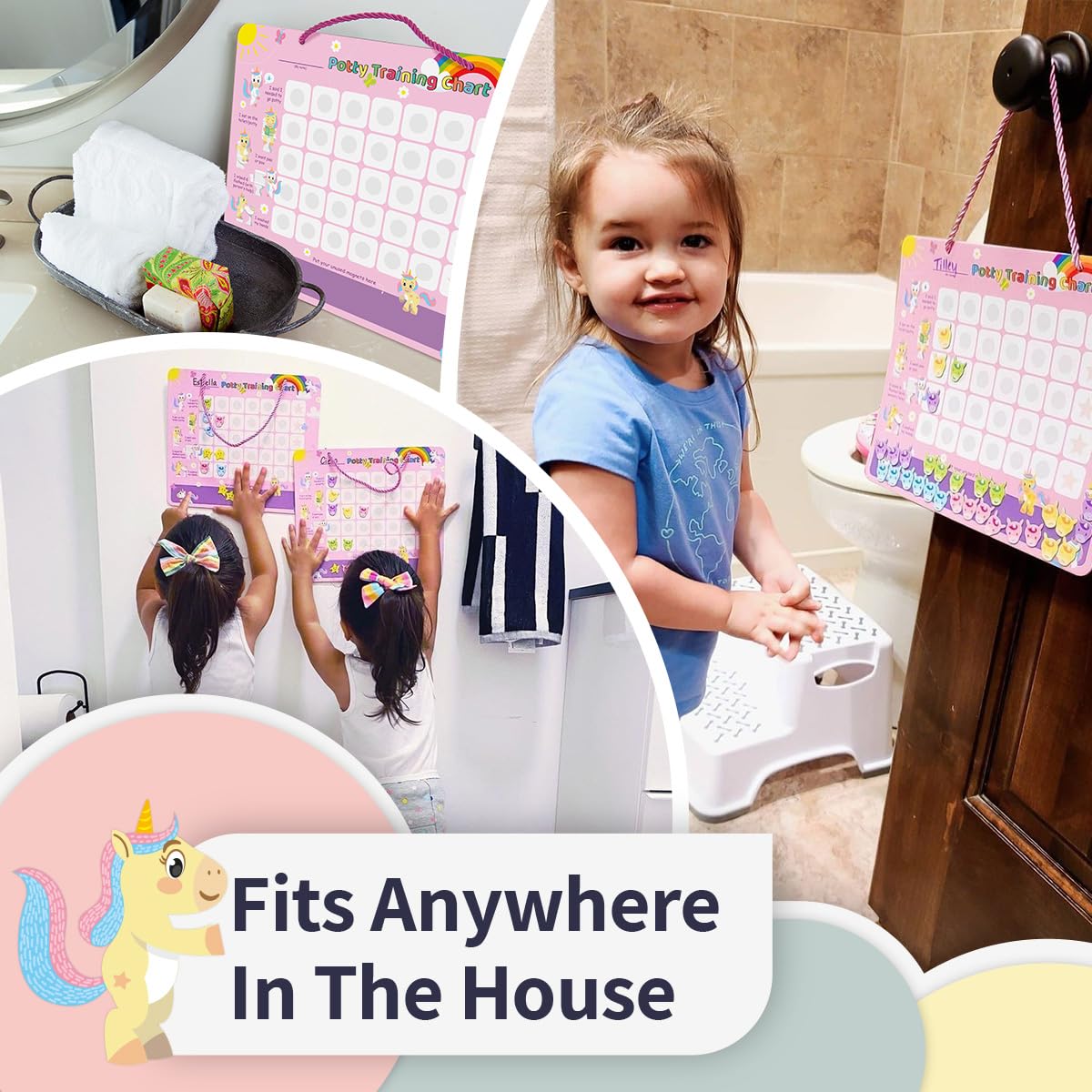 PUTSKA unicorn design chart helps toddlers stay engaged during routines.