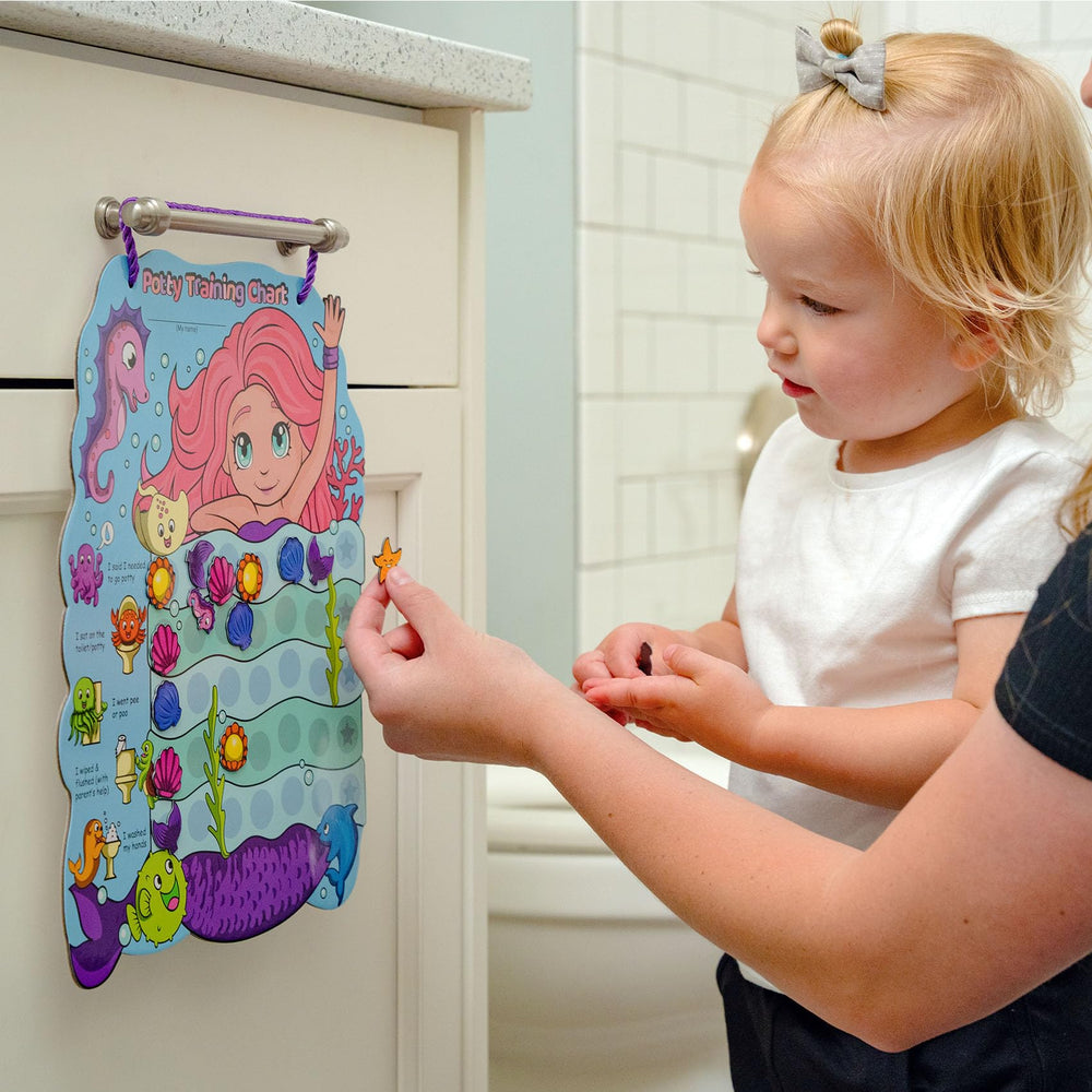 PUTSKA potty chart on a toilet promotes routine and hygiene