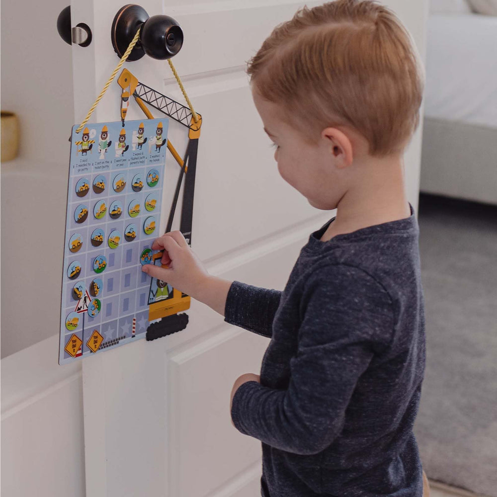 PUTSKA Potty Chart Crane sink display aids hand washing reminders.