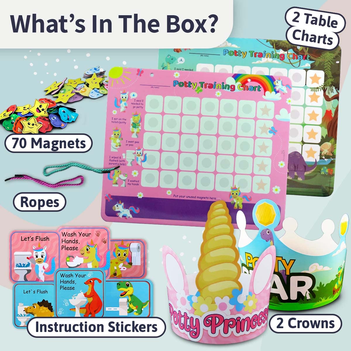 Putska reusable magnet stickers closeup for easy repositioning during potty training