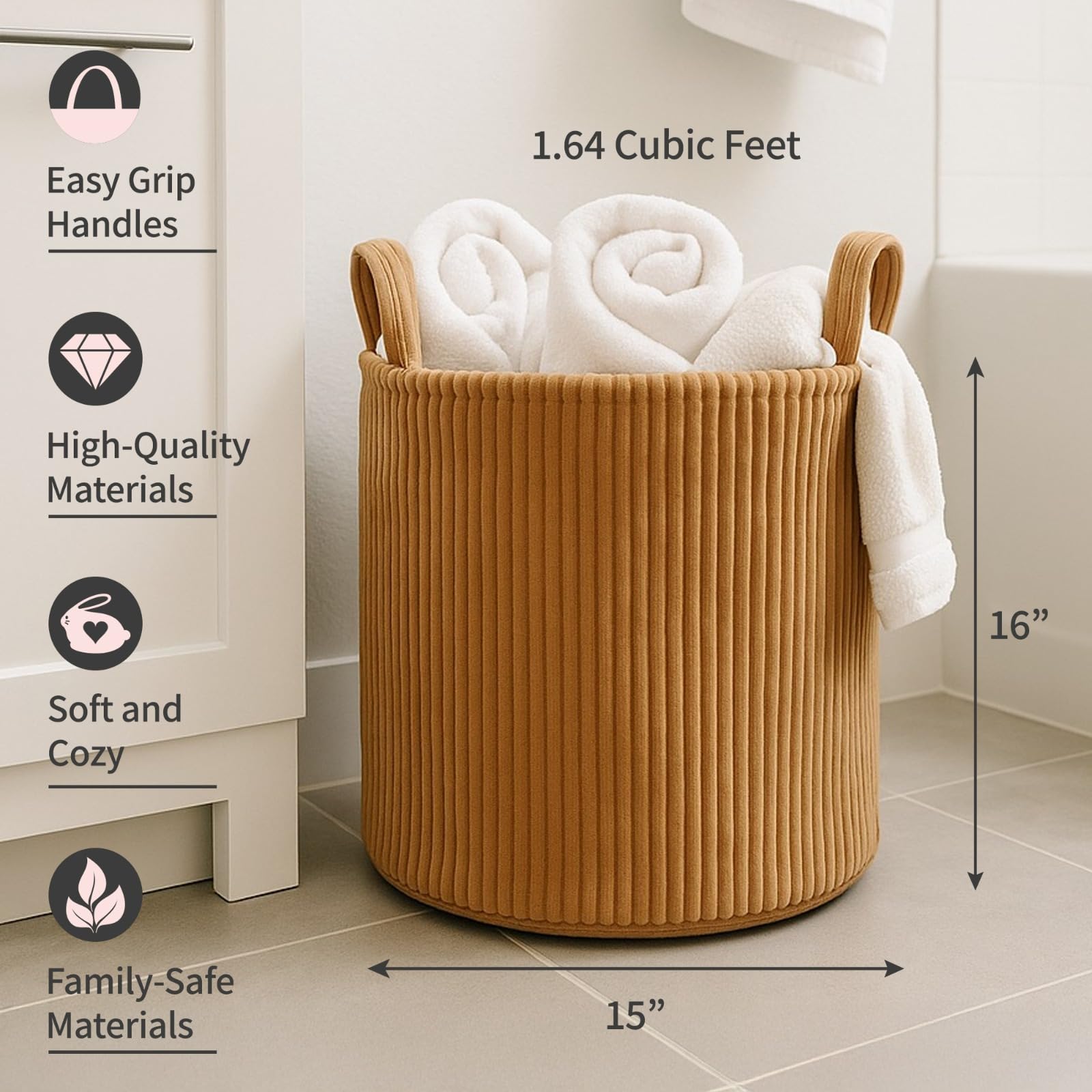 PUTSKA round basket with durable handles for easy transport