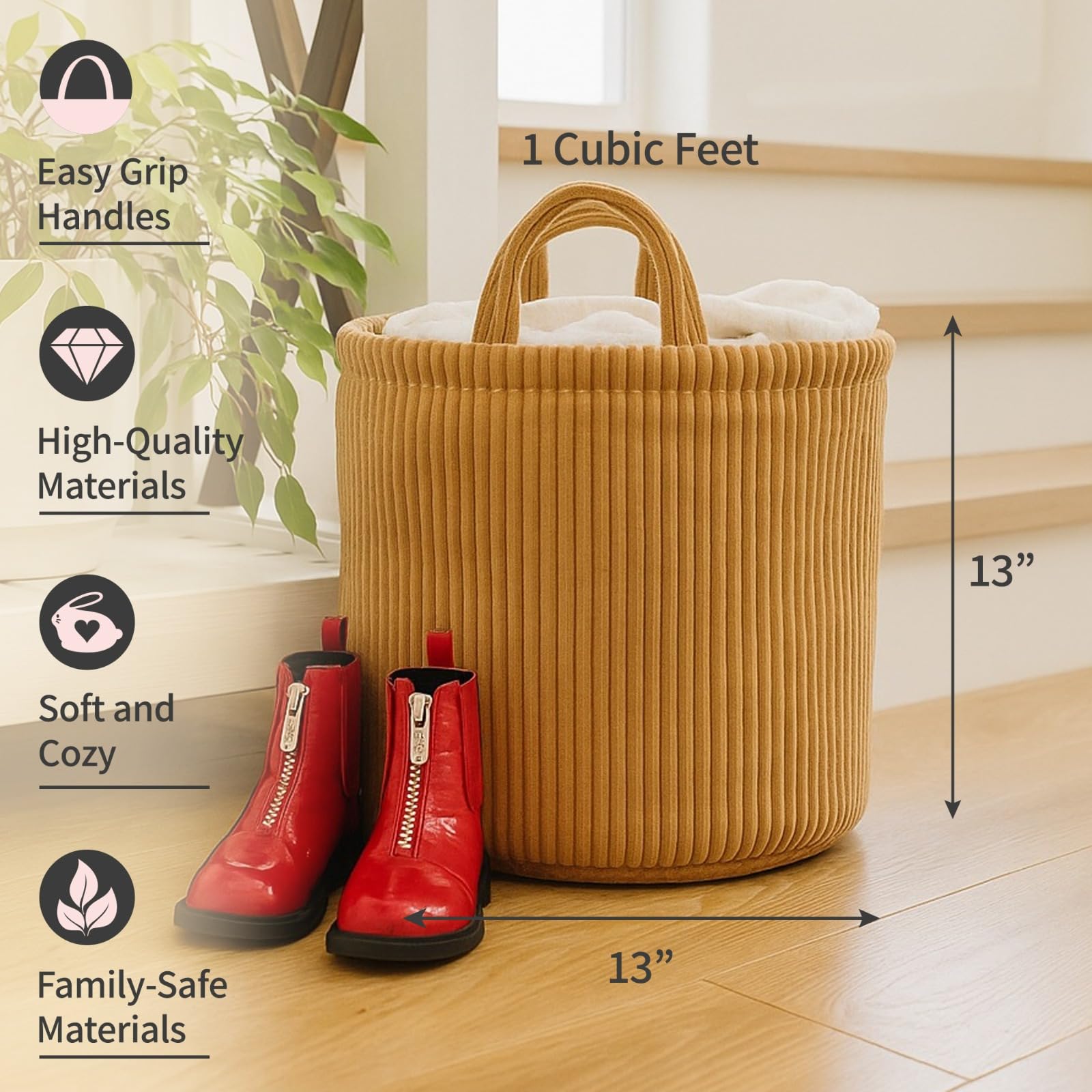 Putska storage basket for kids room keeps clutter organized and easy to reach.