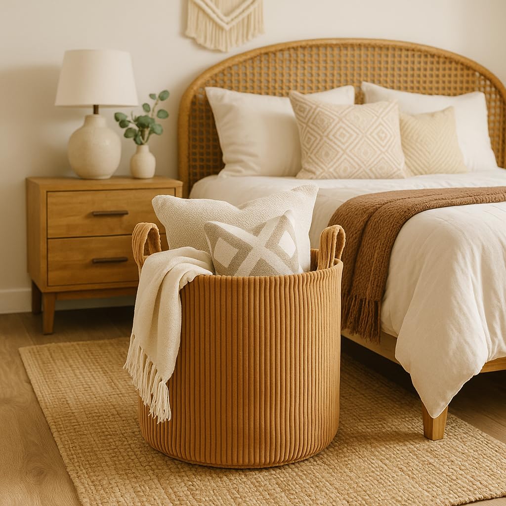 PUTSKA toy storage basket in a bedroom as decor and organizer