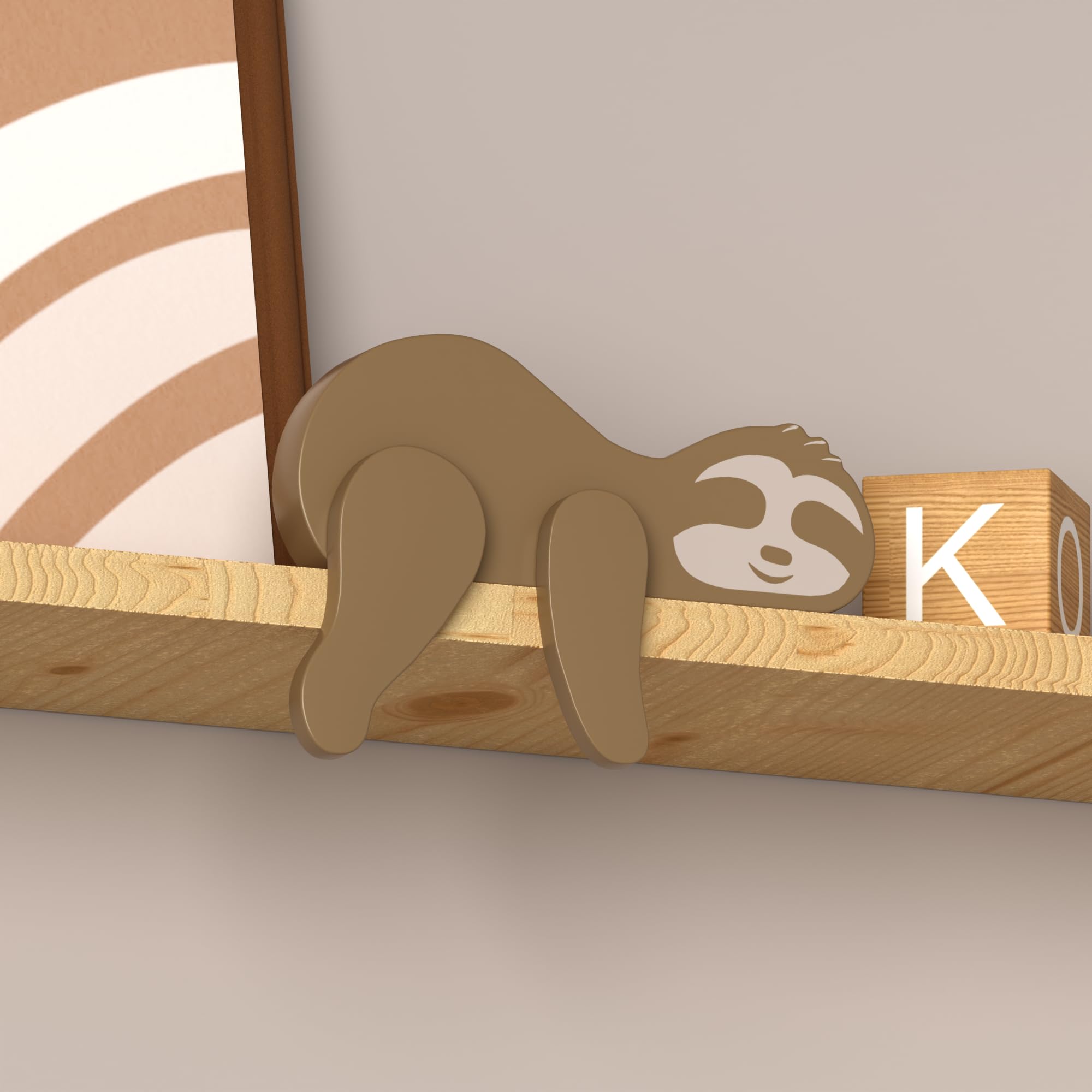 PUTSKA woodland nursery accessory sloth adds a cute focal point.