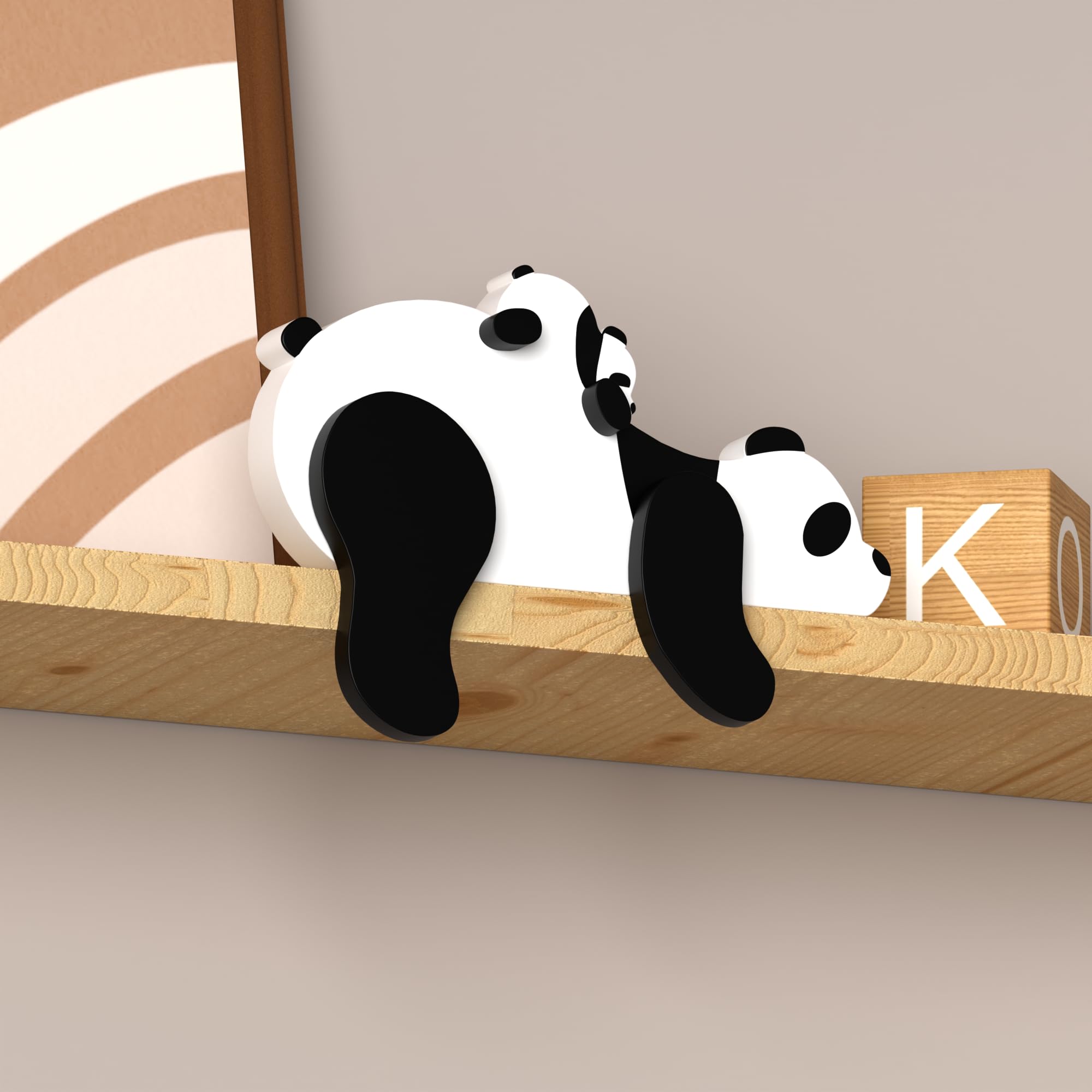 PUTSKA woodland panda ornament adds cozy ambiance to the room.