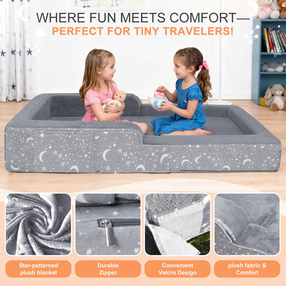 PuzzVerse lightweight foldable travel bed ready for packing