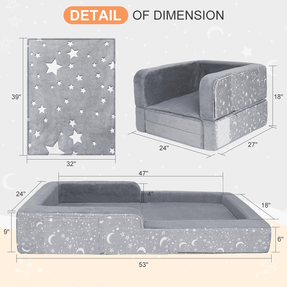 PuzzVerse plush gray blanket included with bed setup