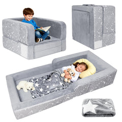 PuzzVerse portable toddler bed folded into carry case for easy travel