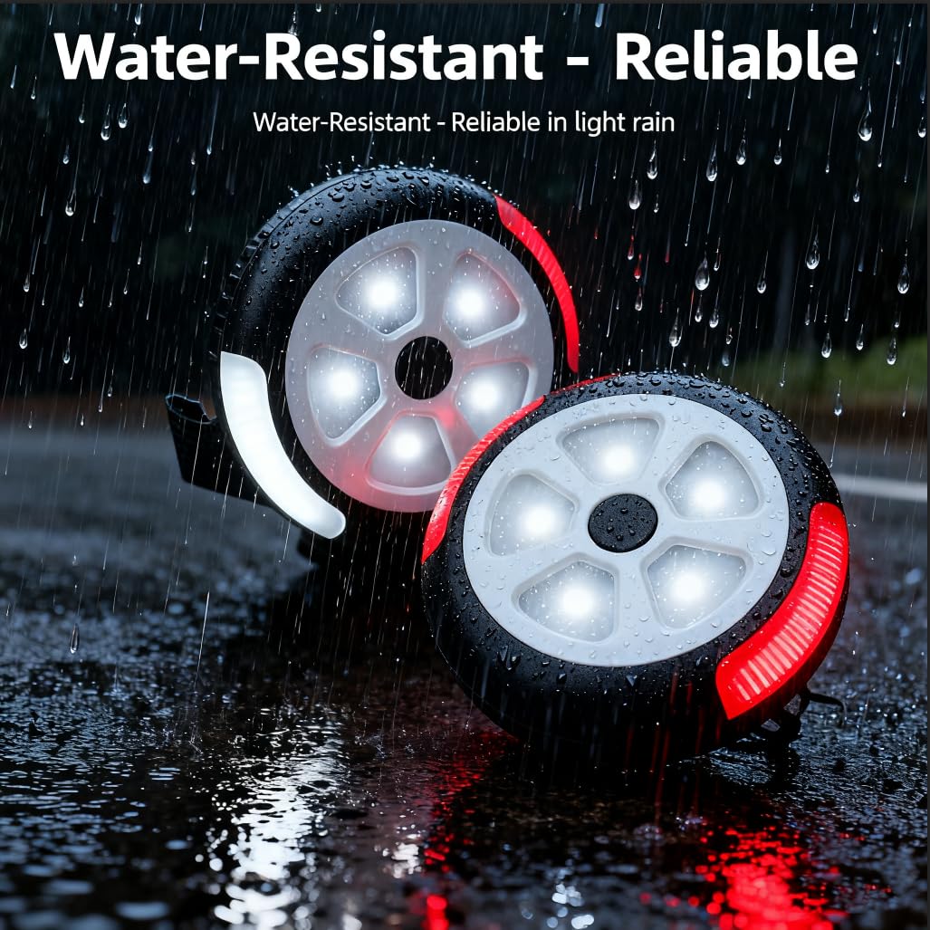 Pwysara LED light beam focuses on the path for clear nighttime visibility.