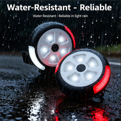 Pwysara LED light beam focuses on the path for clear nighttime visibility.