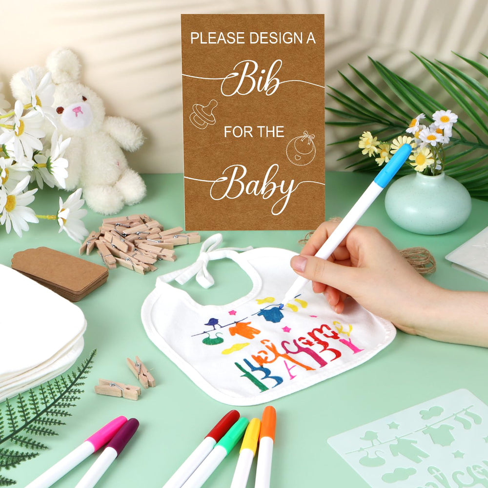 Pydeeirom 24-count fabric markers add vibrant, quick-drying bib art