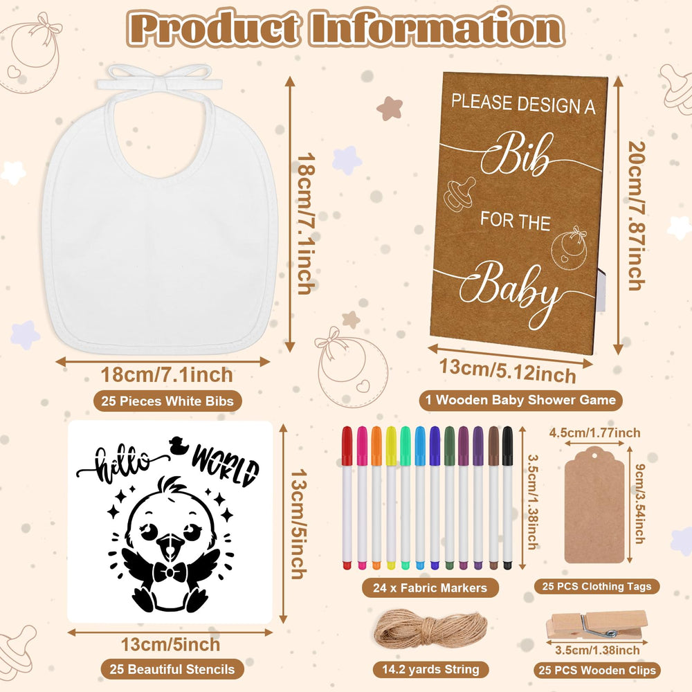 Pydeeirom white bibs provide a clean canvas for customization