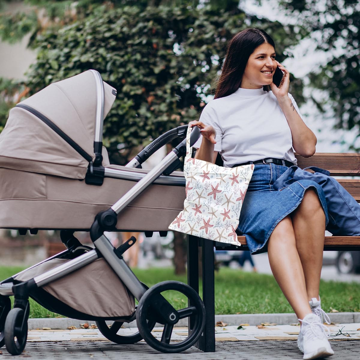 Pykfrhh Wet Bag ideal for cloth diapers and swimsuits during outings.