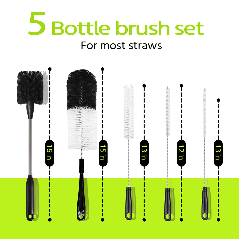 PZLife bottle brush with hanging hole dries quickly and stores neatly.
