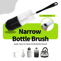 PZLife narrow-neck cleaning brush cleans beer bottles and decanters.