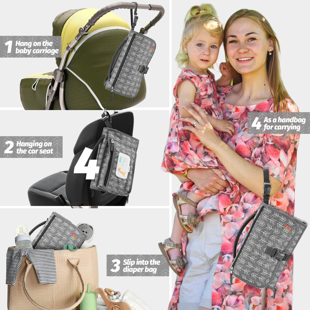 PZU waterproof, wipeable changing pad withstands real-life messes.