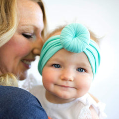 QandSweet knotted soft silk headbands highlight comfortable, stretchy fit.