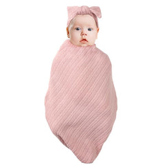 QandSweet second pink beige blanket for extra warmth during photo shoots