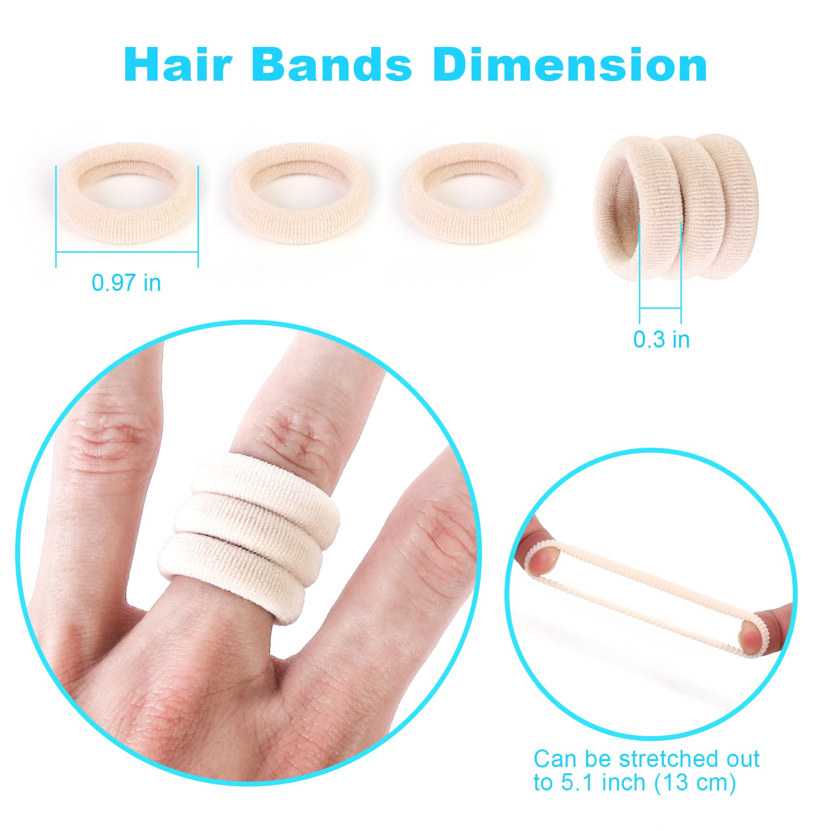 Qarwayoc blonde hair tie on a ponytail demonstrating secure hold.